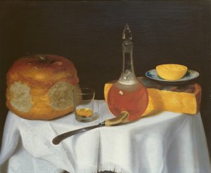 Still life with bread and cheese